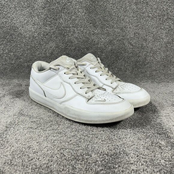 Nike SB Force 58 DH7505-100 Men’s Sz 13 Premium Triple White Leather Skate Shoes